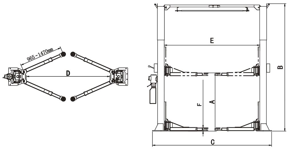 12000lbs Professiona Garage Vehicle Hoist (212C)