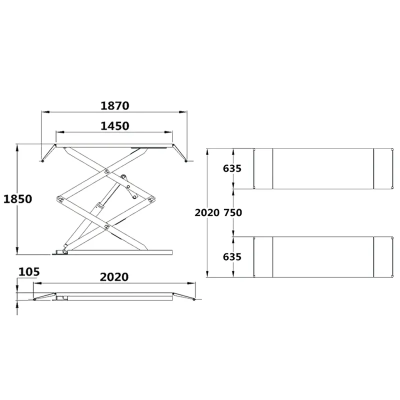 3000kg Ultrathin Small Scissor Lift