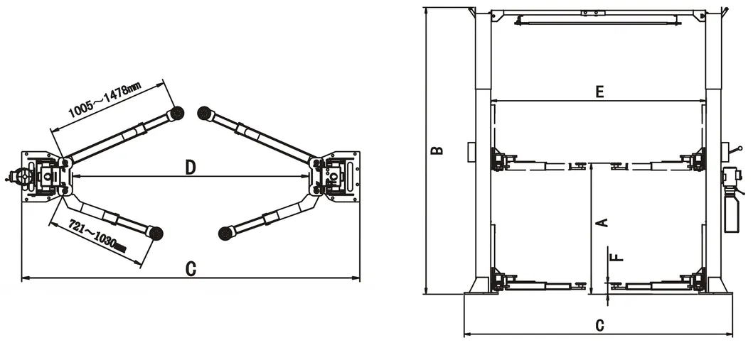 5000kg Capacity Overhead Protect 2 Post Auto Hoist (211SAC)