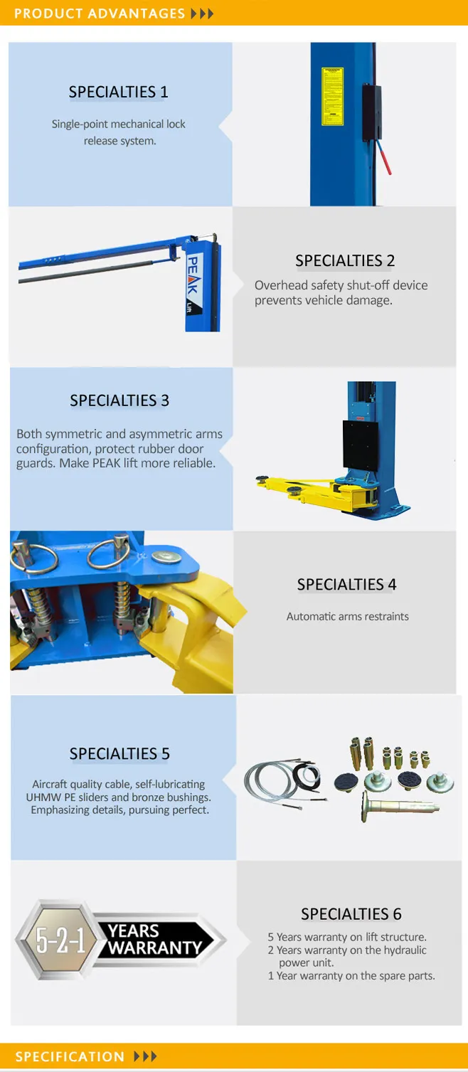 5000kg Extra-Tall Car Lift System with CE Approval (211SAC)