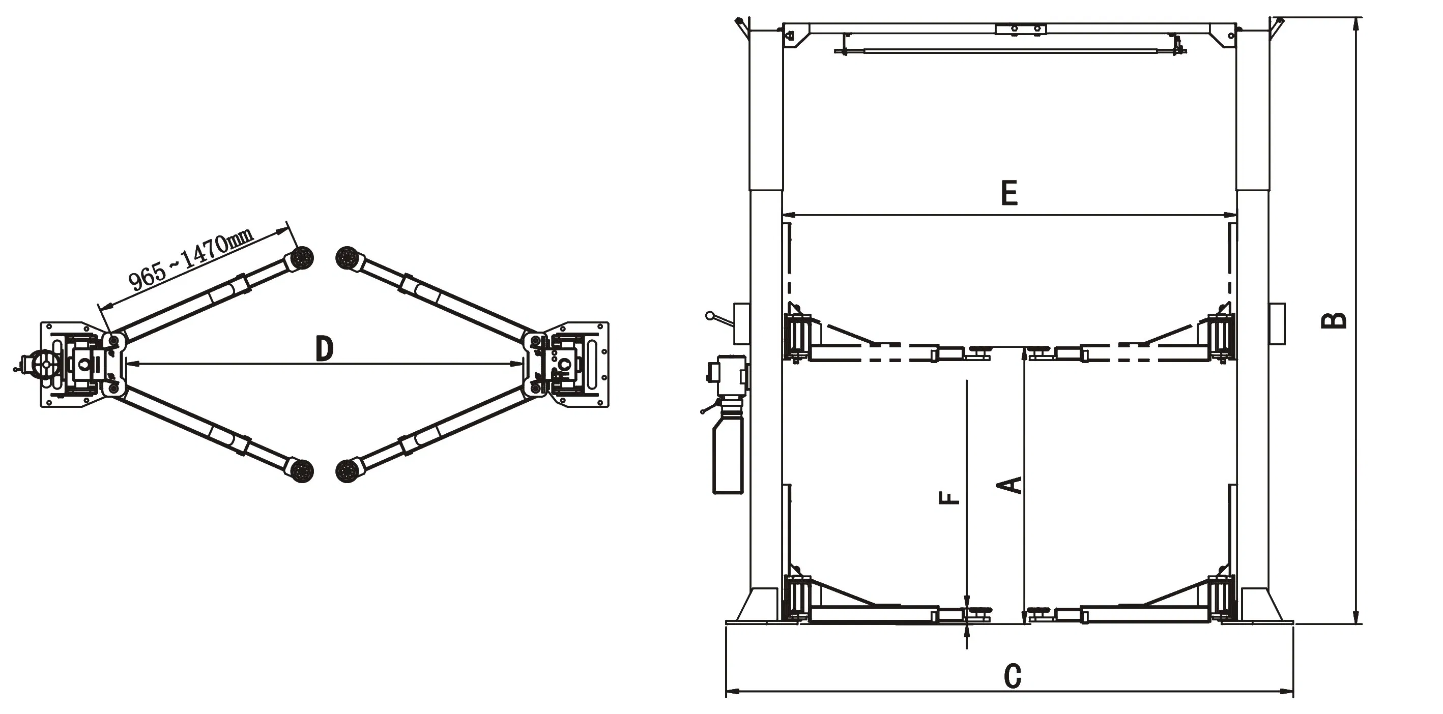 ANSI Standard Heavy Duty Car Lifting Machine (212C)