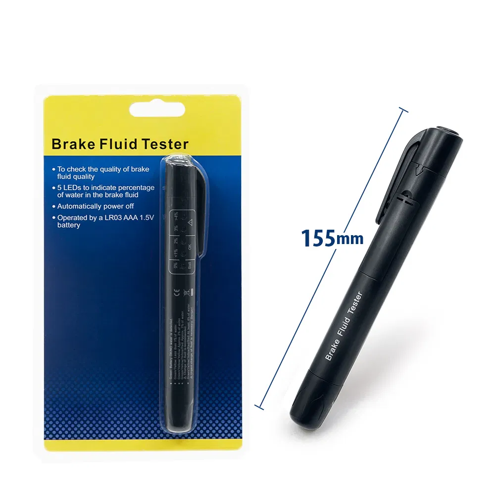 Auto Car Brake Fluid Tester 5LED Check Fluid Quality Indicator for DOT3/DOT4 Vehicle Diagnostic Testing Automotive Mini Pen