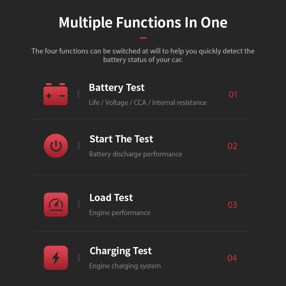 Bm510 6V 12V 24V Battery Analyzer Charging Cranking Load Ripple Test Reverse Protection Car Truck Motor Tools Pk Foxwell Bt705