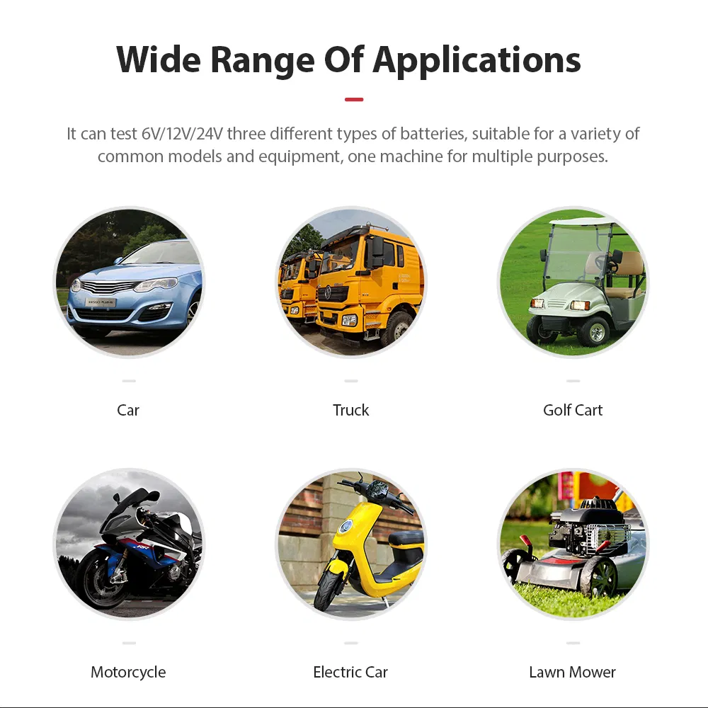 Bm520 Battery Tester 2.8" Car 6V 12V 24V Battery Analyzer Multimeter Cranking Charging Ripple