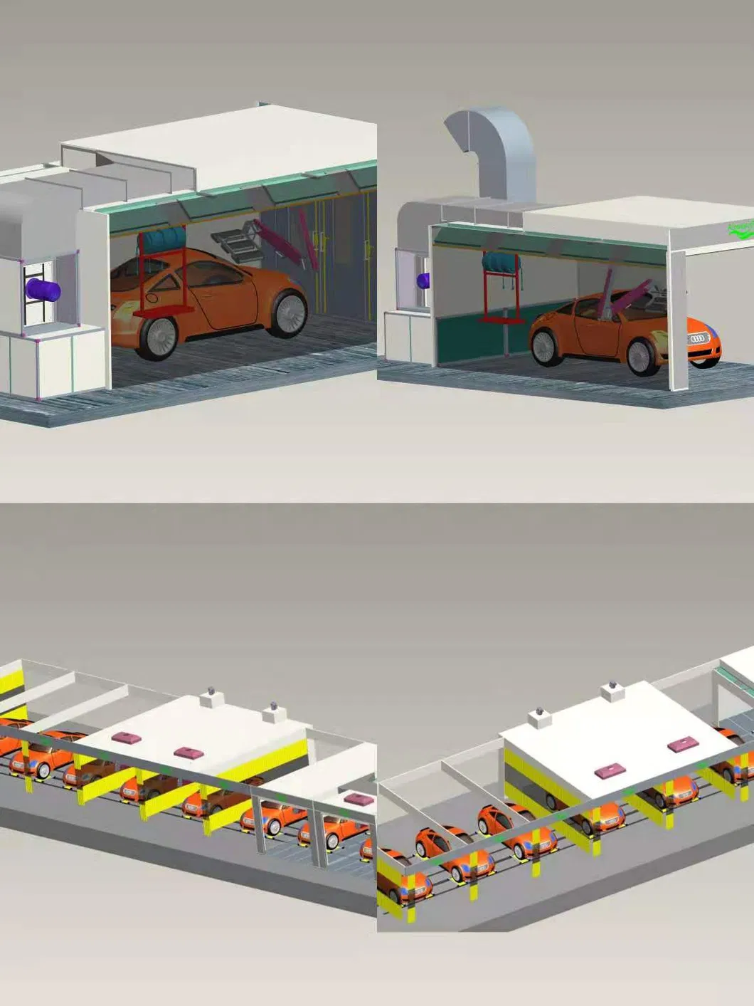 CE Approved Diesel Heating System Car Spray Paint Booth