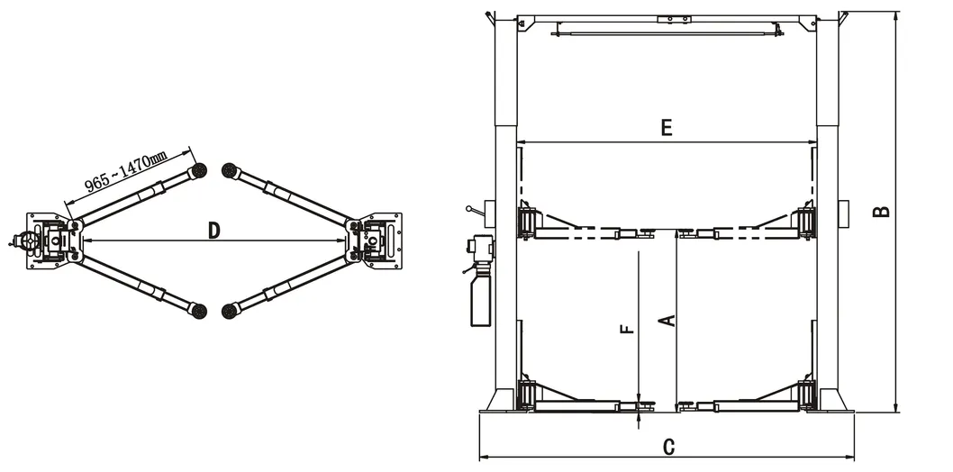 China Factory Automatic Two Post Car Lifter