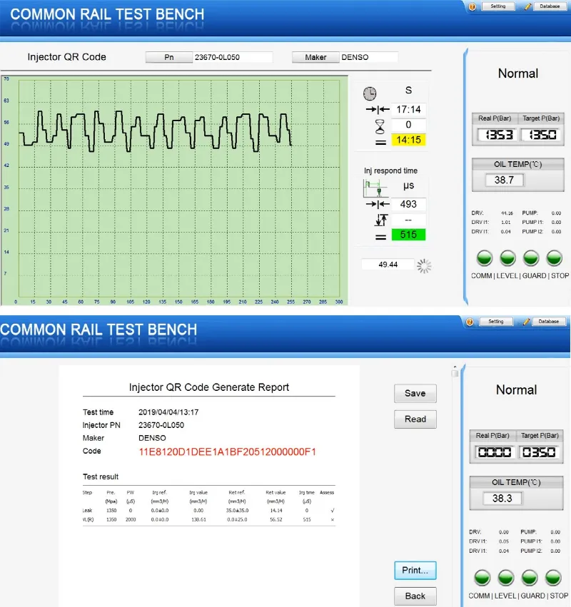 Coding Injectors Common Rail Injector Test Bench