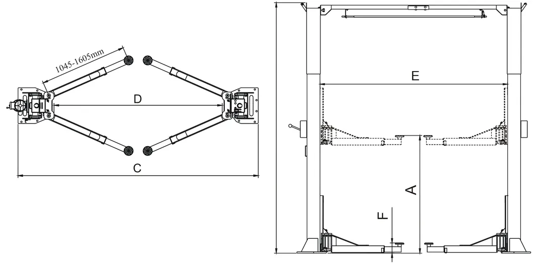 Commercial Grade 6800kgs Hydraulic Direct-Drive Vehicle Hoist