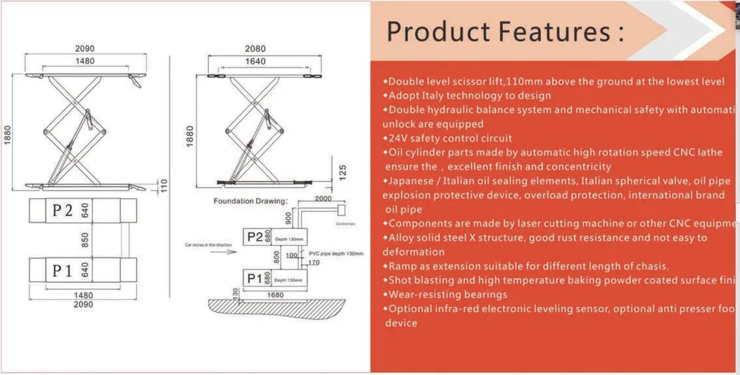 Competitive Car Service Heavy Duty Small Platform Scissor Lift