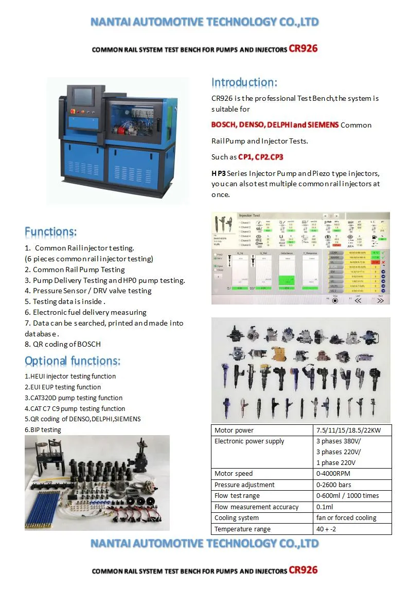 Cr926 Common Rail Injector Testing Machine Cr926 Common Rail Diesel Injector Repair