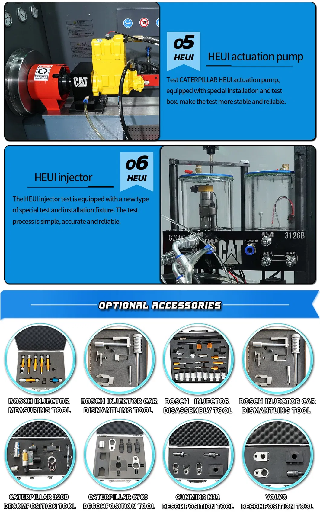 Crdi Diesel Common Rail Injector Pump Test Bench with Eui Eup Cam Box & Heui