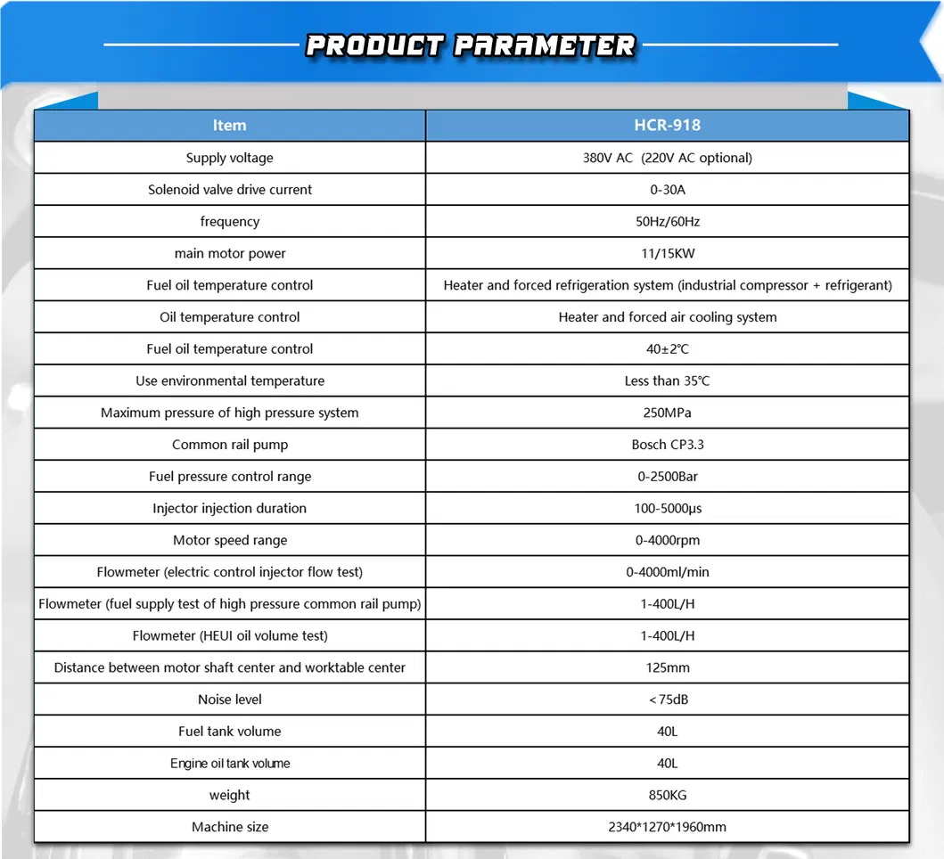 Hcr-918 High Accuracy Test Bench for Diesel Calibration