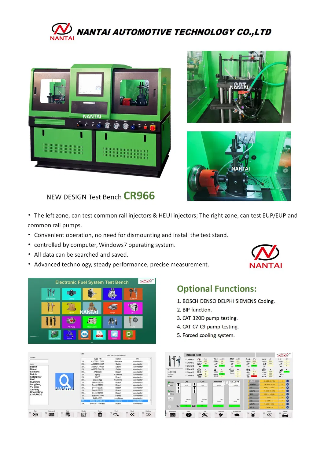 High Quality Common Rail Test Bench Cr966 for Diesel Fuel Pump Eui Eup Heui Injector