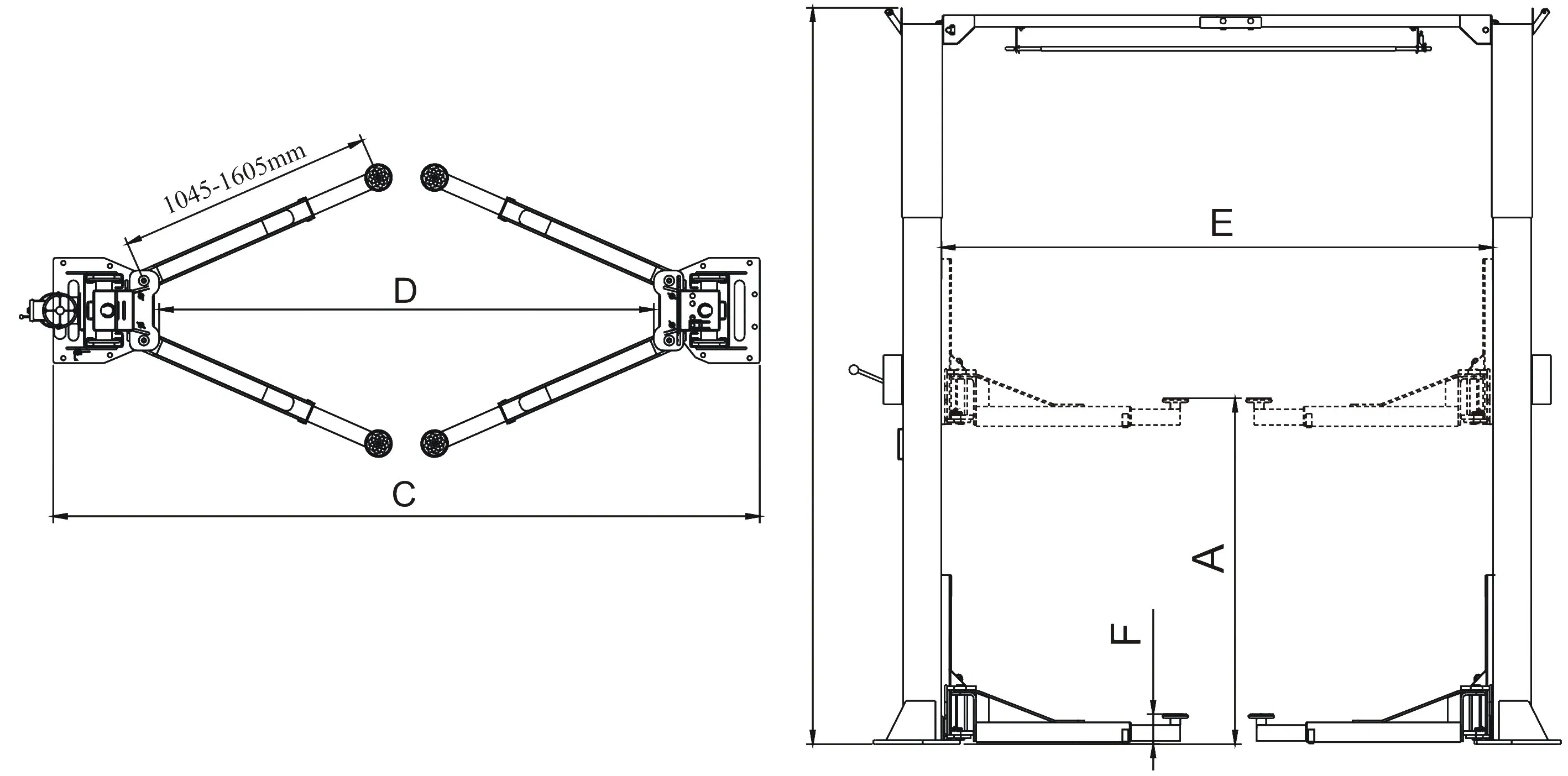 Professional Double Cylinders Hydraulic Scissor Car Lift (215C)